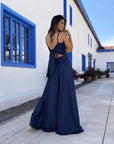 Vestido Pascuala azul marino mate