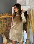 Vestido Vari Velvet Dorado