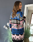 Cardigan Zebra Celeste