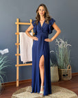 Vestido María José Azul Marino