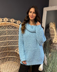 Sweater Maxi Cuore Celeste