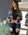 Cardigan Zebra Celeste