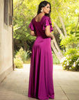 Vestido María José Magenta Oscuro