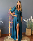 Vestido Josefina Verde Petróleo