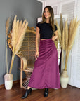 Falda Rock Velvet Guinda