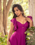 Vestido Dora Magenta oscuro