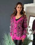 Cardigan Party Print Pink