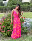 Vestido Paula Tropical Fucsia