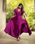 Vestido María José Magenta Oscuro