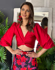 Top Lua Satinado Rojo