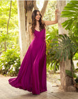 Vestido Amalia Magenta Oscuro