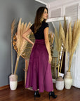 Falda Rock Velvet Guinda