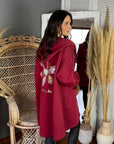 Chaqueta Maxi Cotone Burdeo