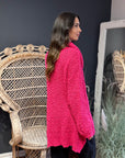 Sweater Maxi Cuore Fucsia