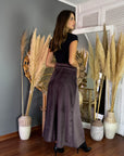 Falda Rock Velvet Gris