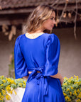 Top Lua Azul Satinado