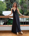 Vestido Paula Negro Satinado