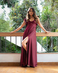 Vestido Dora Burdeo Oscuro