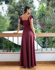 Vestido Dora Burdeo Oscuro