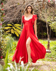 Vestido Dora Satinado Rojo