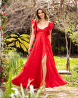 Vestido Dora Satinado Rojo