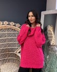 Sweater Maxi Cuore Fucsia