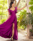 Vestido Dora Magenta oscuro