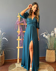 Vestido Josefina Verde Petróleo