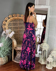 Vestido Paula Splash Fucsia