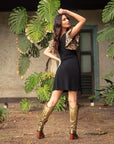 Vestido Mini Poly Negro Print