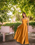 Vestido Fiorella Dorado