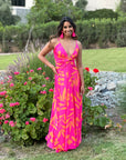 Vestido Paula Tropical Fucsia