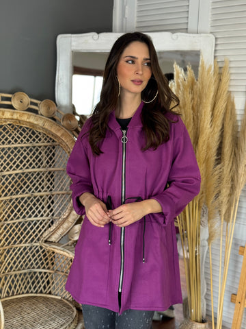 Abrigo María Pía Magenta