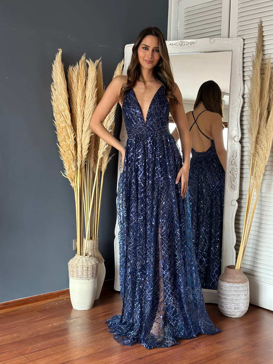 Vestido Maca Azul Marino