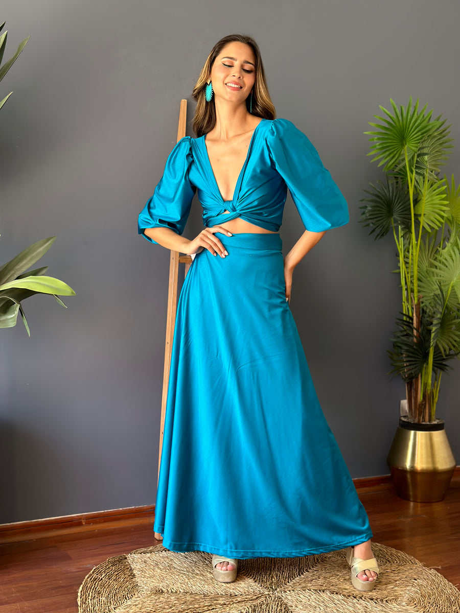 Conjunto Lua Verde Petróleo