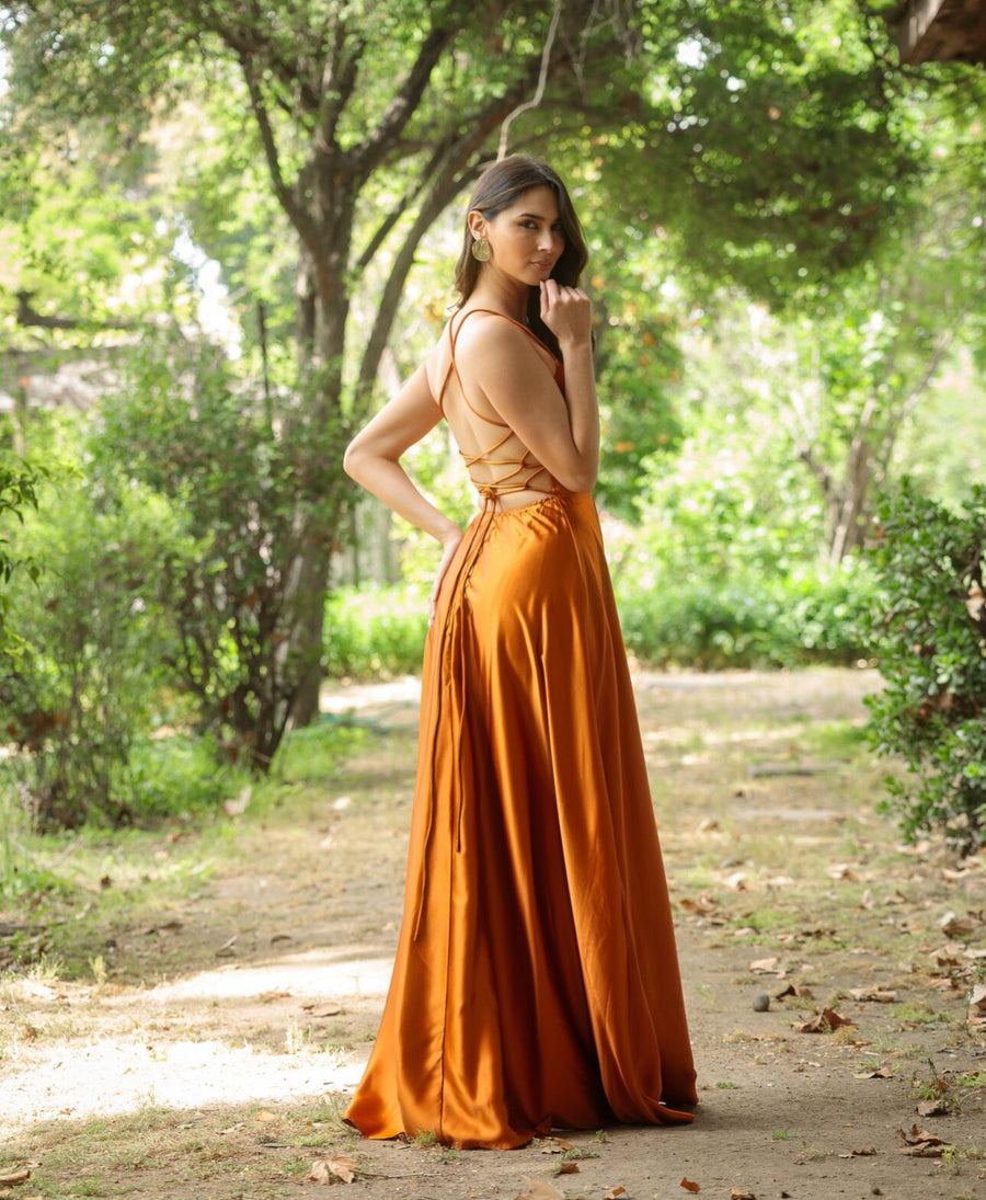 Vestido Fiorella Terracota