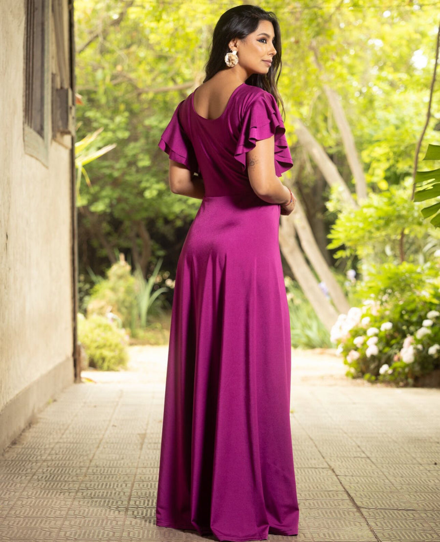 Vestido María José Magenta Oscuro