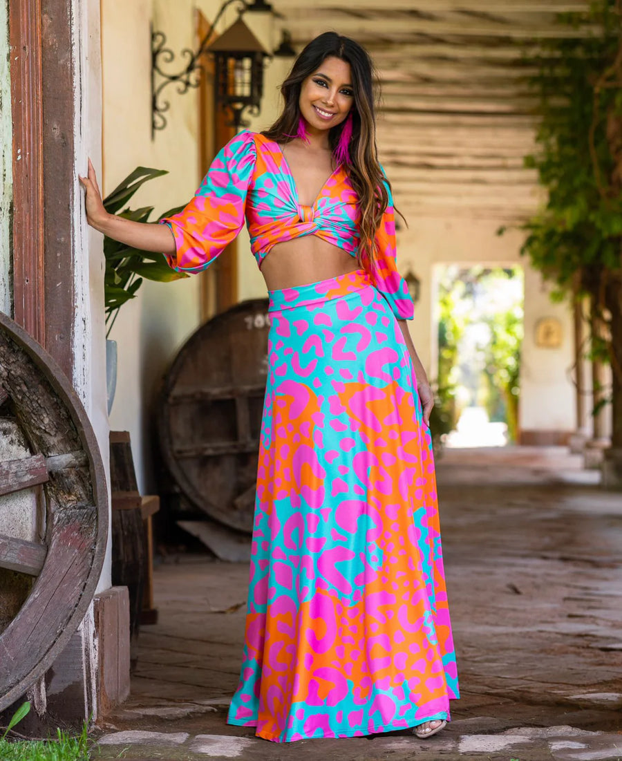 Top Lua Sábana flúor Fucsia