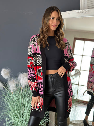 Cardigan Zebra Rosa