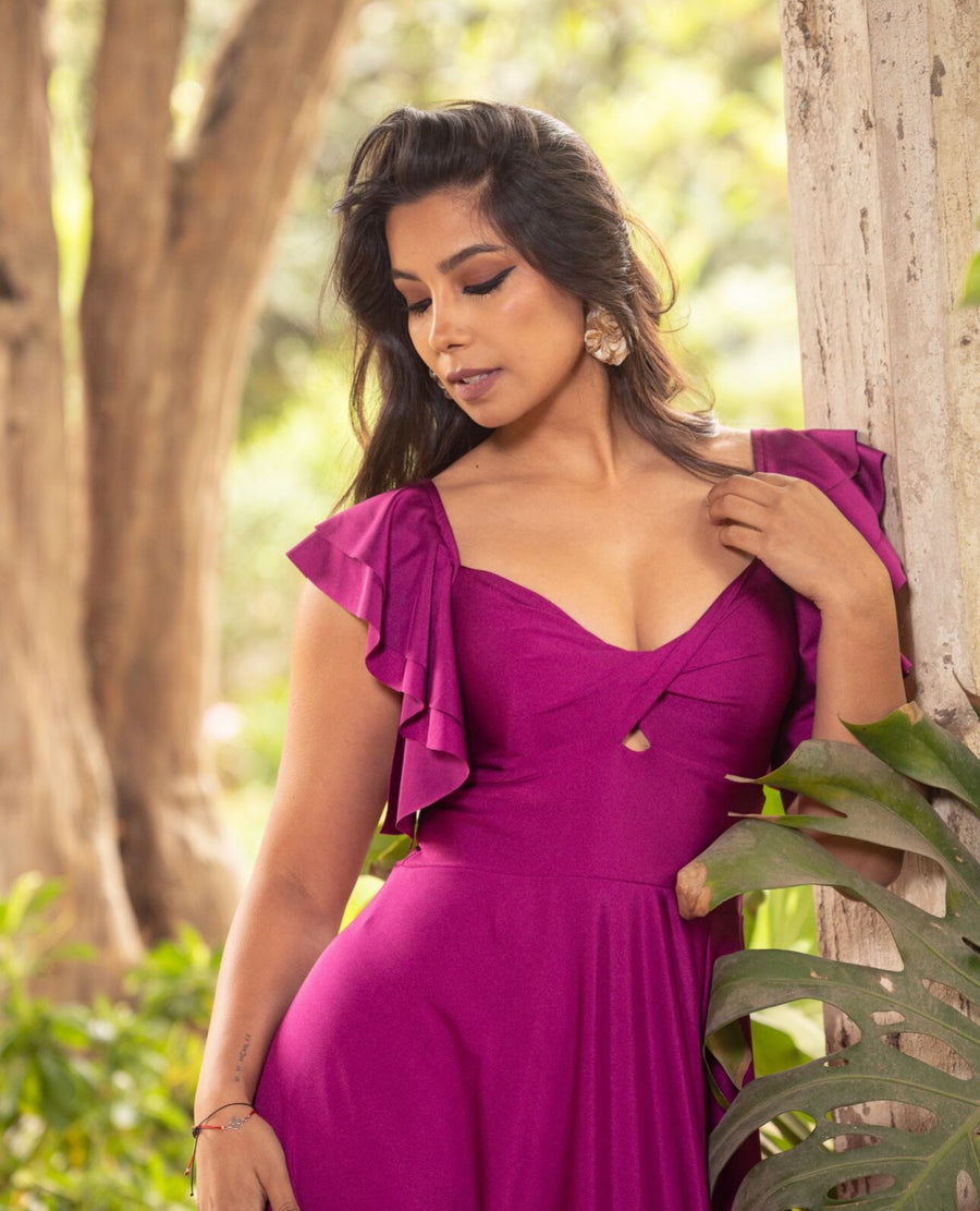 Vestido Dora Magenta oscuro