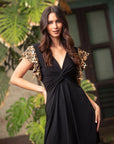 Vestido Mini Poly Negro Print