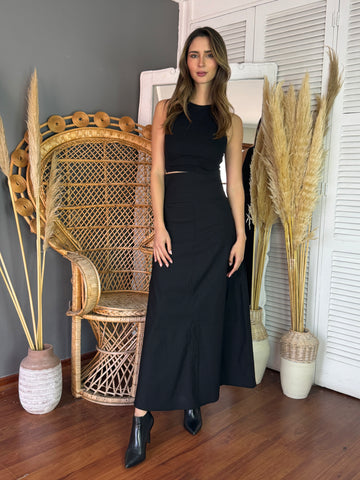 Falda Rock Velvet Negro
