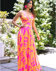 Vestido Paula Tropical Naranja