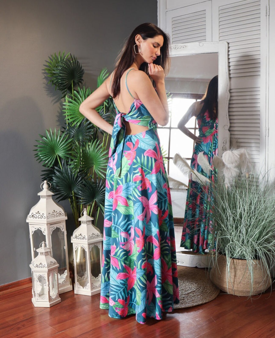 Vestido Pascuala Maui Petróleo