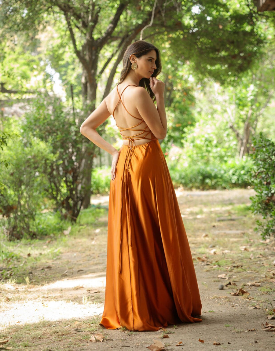 Vestido Fiorella Terracota