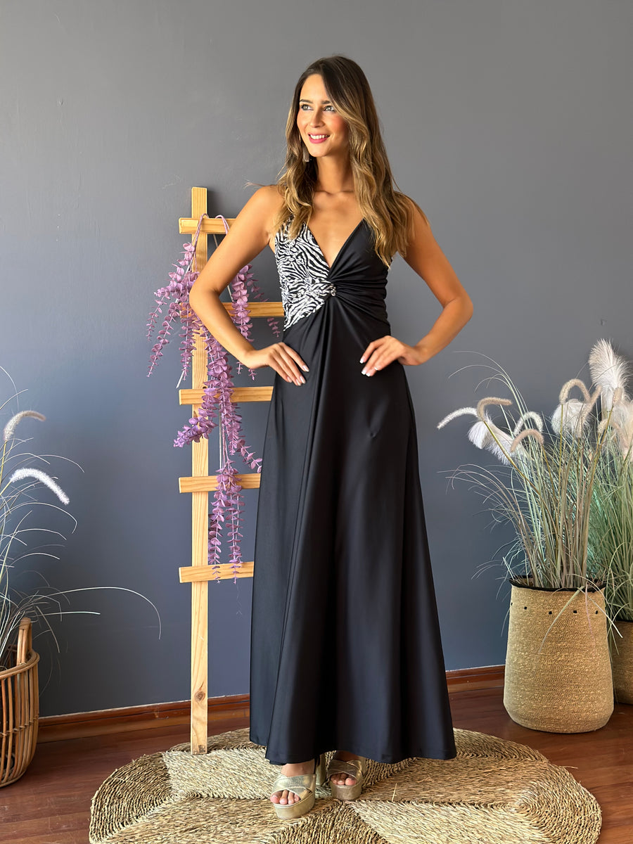 Vestido Paula Touch Black Print