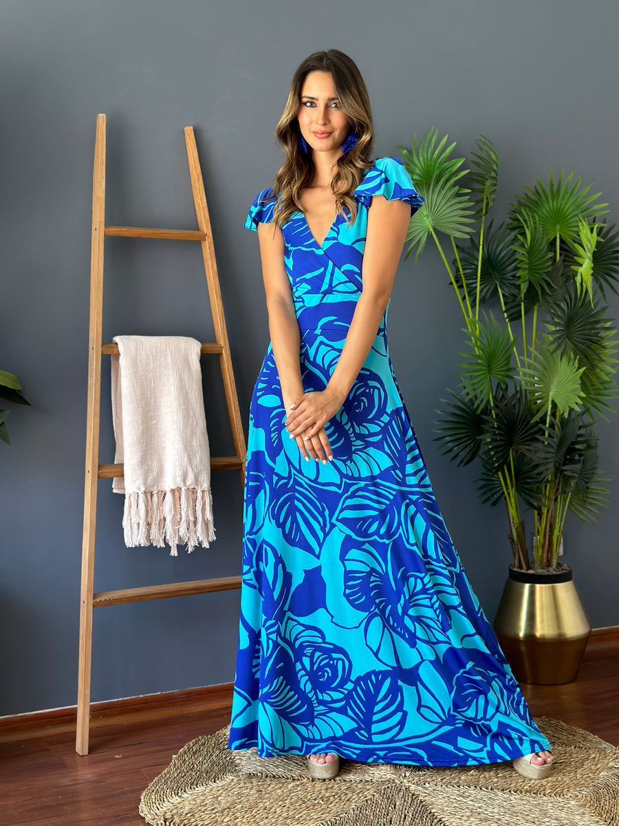 Vestido Ana Mix Azul