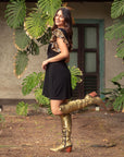 Vestido Mini Poly Negro Print