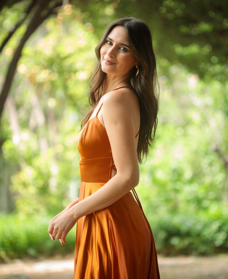 Vestido Fiorella Terracota