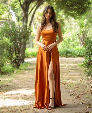 Vestido Fiorella Terracota